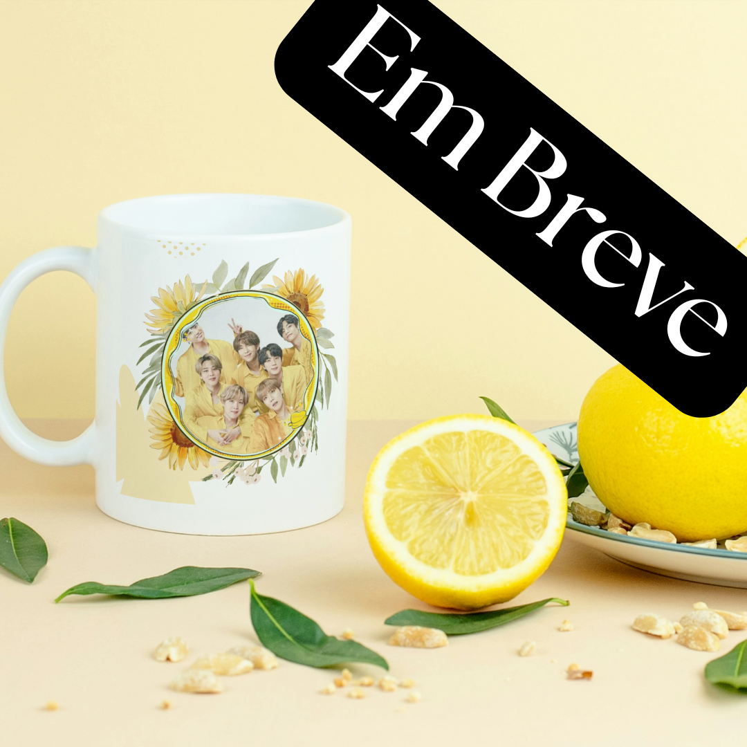 Caneca BTS Amarela Em Breve